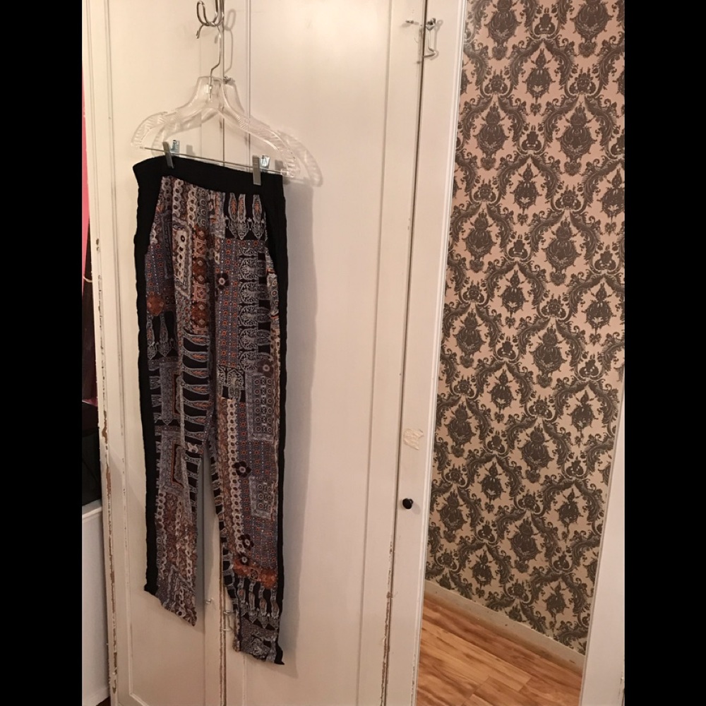 Bohemian Pant 90’s Style Hippie Chic Dark Print - Picture 11 of 12